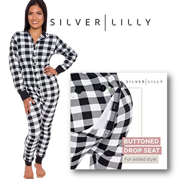 SILVER LILLY Buffalo Plaid Flapjack Pajamas  NEW! - Picture 1 of 10